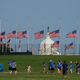 Flags in front of the Washington Monument are lowered for Senator McCain’s death.
